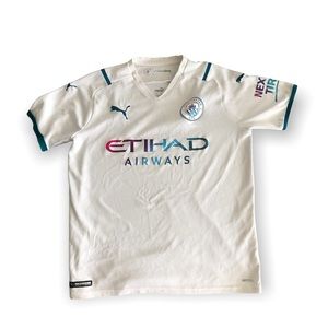Kids White Manchester City 2021/22 Away Jersey Extra Large-